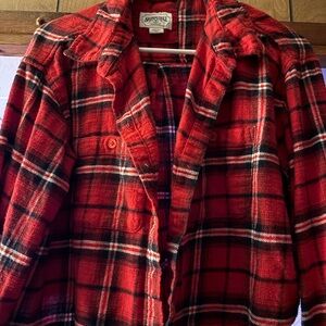 American Eagle Outfitters Red and Black Plaid Blazer